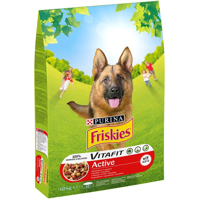 Hrana uscata pentru caini Friskies Active cu vita, 10kg