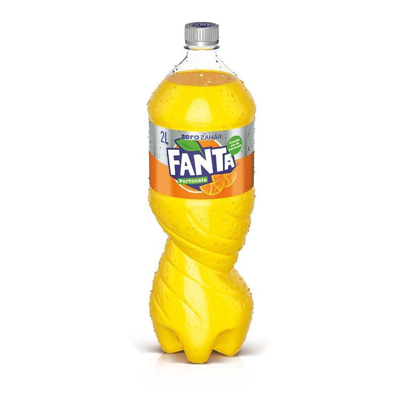 Bautura carbogazoasa Fanta Portocale, Zero Zahar, 2 l