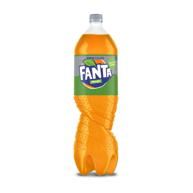 Bautura carbogazoasa cu mango Fanta, Zero Zahar, 2 l