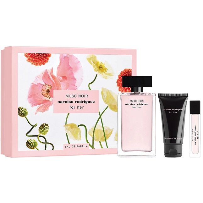 Set Apa de Parfum Narciso Rodriguez Musc Noir 100 ml + 10 ml + 50 ml Lotiune de corp, Femei