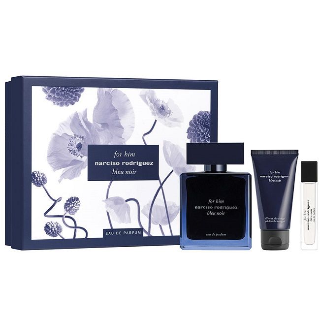 Set Apa de Parfum Narciso Rodriguez For Him Bleu Noir EDP 100 ml + 10 ml + 50 ml Gel de dus, Barbati