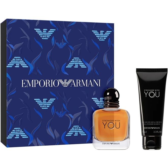 Set Apa de Toaleta Giorgio Armani Stronger With You 50 ml + 75 ml Gel de dus, Barbati