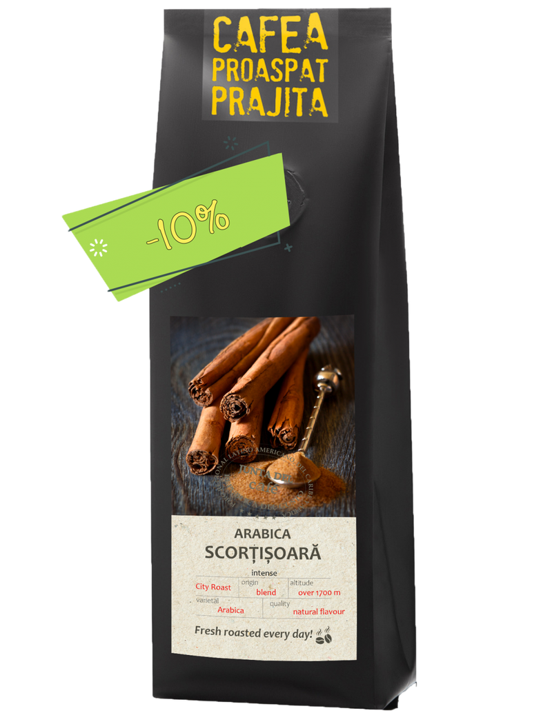 Cafea Proaspat Prajita, aroma naturala Scortisoara, 100% Arabica