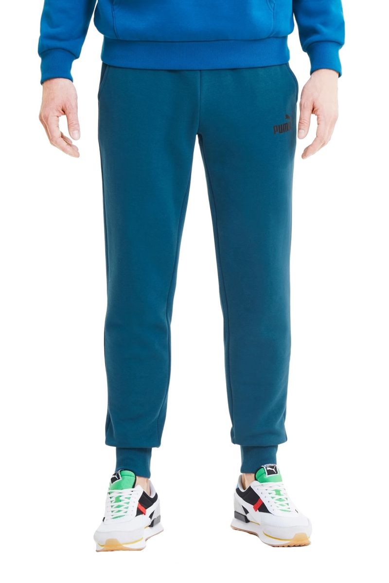 Pantaloni sport barbati Puma ESS Logo Fleece Albastru