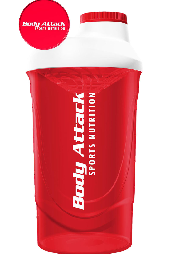 SHAKER ROSU-ALB 600 ML BODY ATTACK