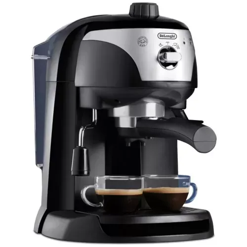 Espressor manual DeLonghi EC221.Black, Dispozitiv spumare, Sistem cappuccino, 15 Bar, 1 l, Oprire automata