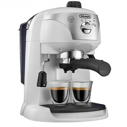 Espressor manual DeLonghi EC221.White, Dispozitiv spumare, Sistem cappuccino, 15 Bar, 1 l, Oprire automata