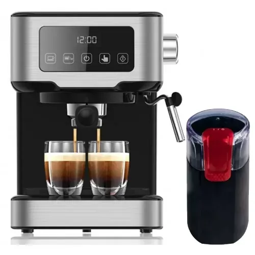 Pachet Espressor manual Cappucino One Touch, Studio Casa, 1100W, 1,5 L, 15 Bari +  Rasnita De Cafea Studio Casa Cg9101B18