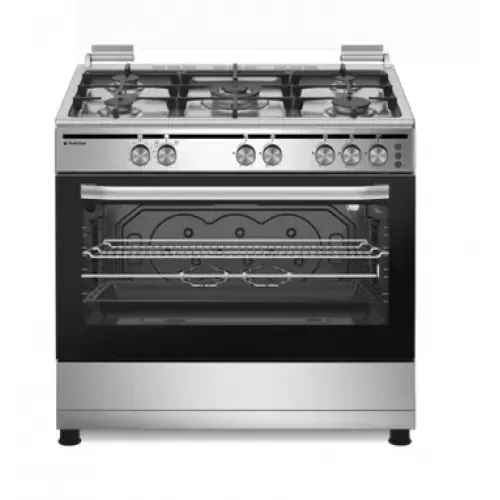 Aragaz clasic 5 arzatoare gaz, cuptor gaz, 90x60 cm, Studio Casa, GRAND CUCINA GC90 New, Inox, Grill, WOK, Rotisor, clasa energetica A, Gratare Fonta